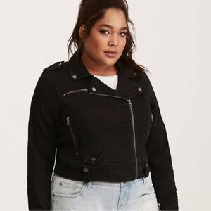 Torrid Black Moto Jean Jacket